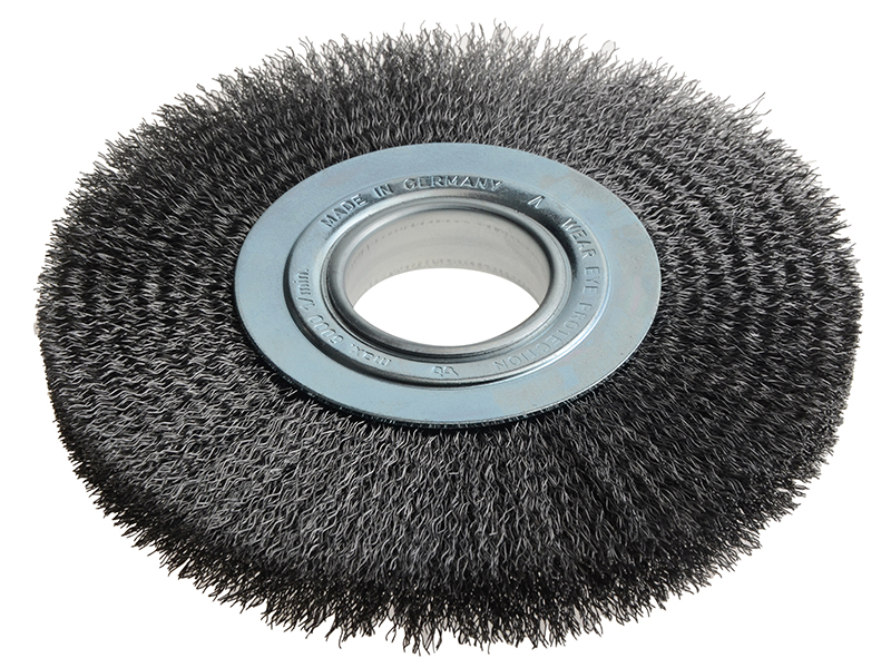 Wheel Brush D200mm x W24-27 x 50 Bore Set 3 Steel Wire 0.35