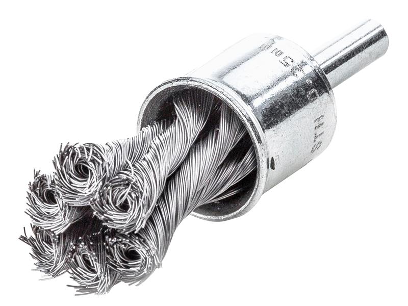 Knot End Brush with Shank 19mm, 0.35 Steel Wire