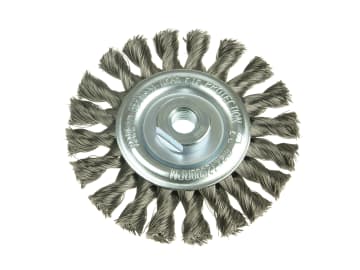 Knot Wheel Brush 115 x 14mm M14 Bore, 0.50 Steel Wire