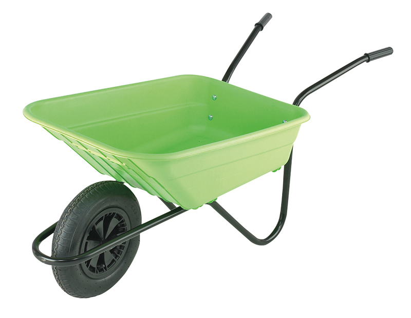 Boxed 90L Lime Polypropylene Wheelbarrow