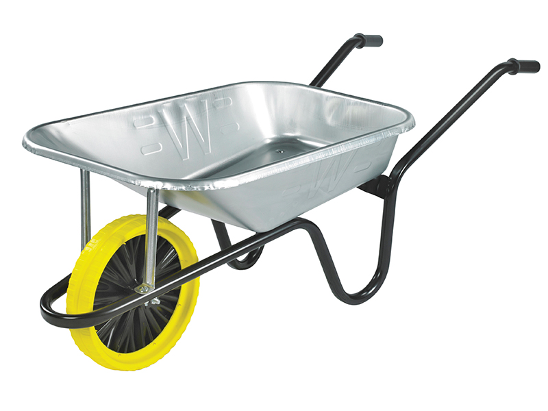 85L Galvanised Heavy-Duty Builder's Wheelbarrow - Puncture Proof