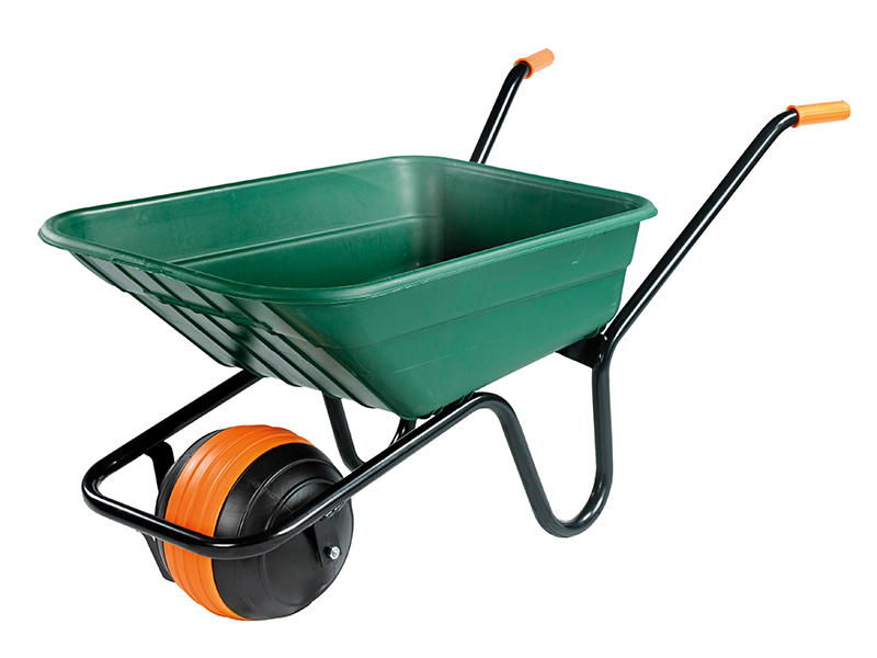 90L Green Polypropylene Wheelbarrow - Duraball