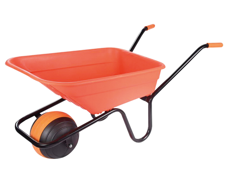 90L Orange Polypropylene Wheelbarrow - Duraball