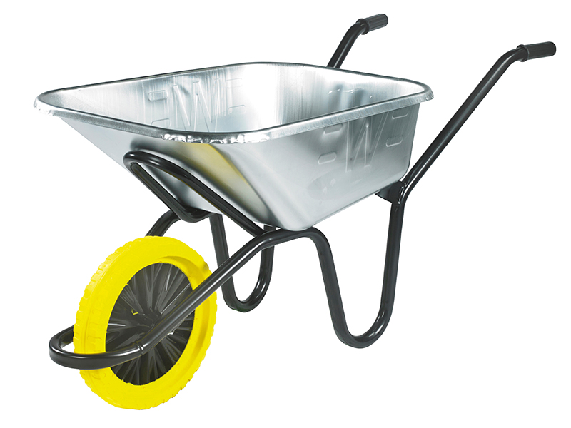 120L Galvanised Heavy-Duty Invincible Wheelbarrow - Puncture Proof