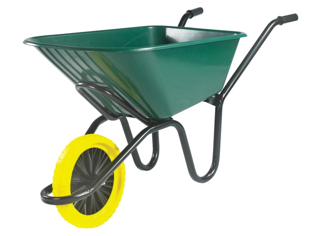 120L Green Monarch Polypropylene Wheelbarrow - Puncture Proof