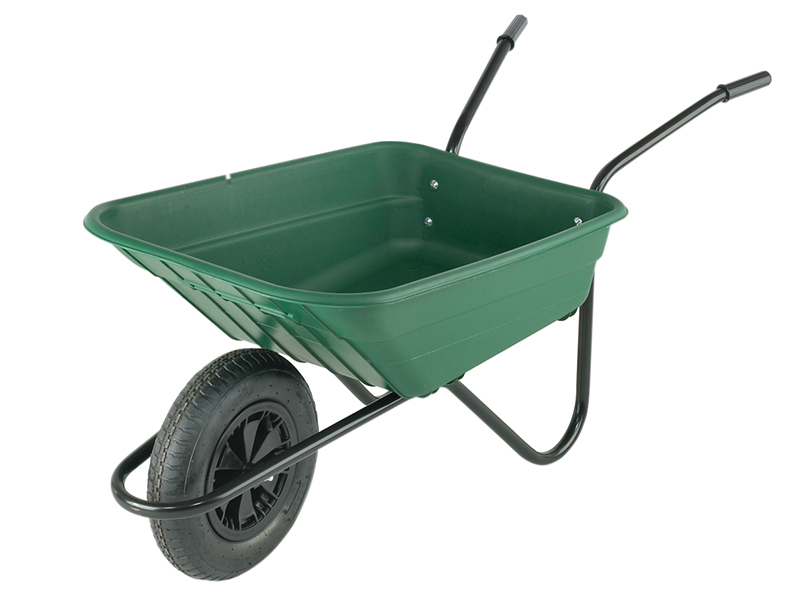 90L Green Polypropylene Wheelbarrow