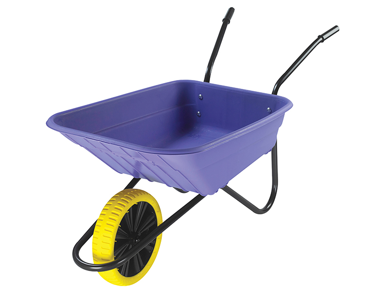 90L Lilac Polypropylene Wheelbarrow - Puncture Proof