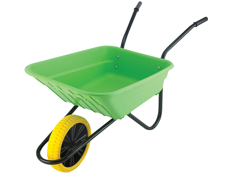 90L Lime Polypropylene Wheelbarrow - Puncture Proof