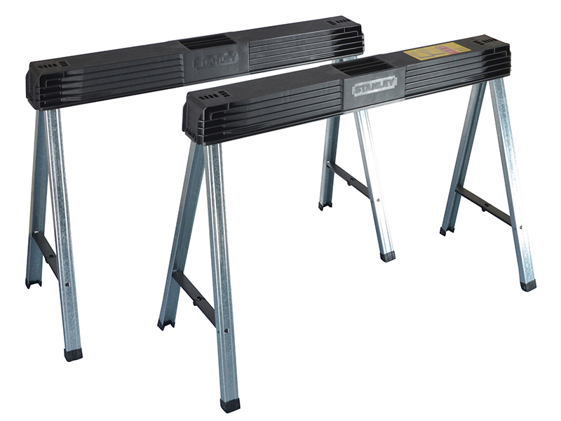 Folding Metal Leg Sawhorses (Twin Pack)