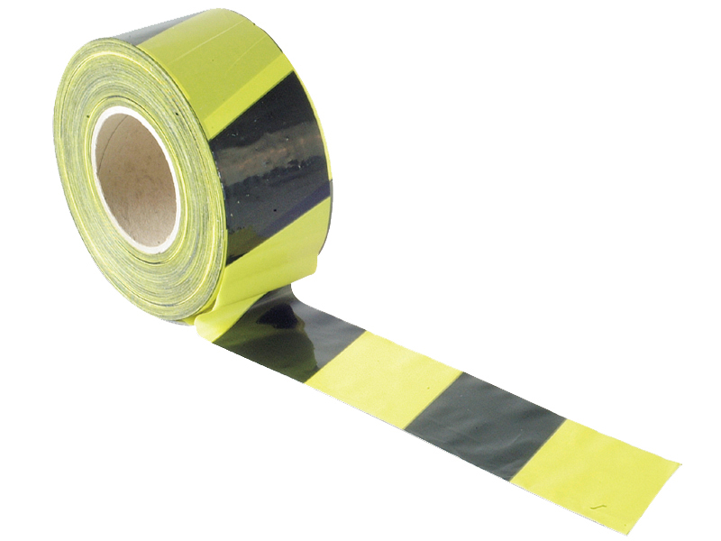 Barrier Tape 70mm x 500m Black & Yellow