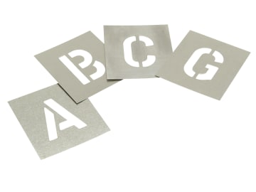 Set of Zinc Stencils - Letters 1in Walleted