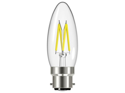 [ENGS12868] LED BC (B22) Candle Filament Non-Dimmable Bulb, Warm White 470 lm 4W