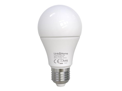 [LTHE279W] Wi-Fi LED ES (E27) Opal GLS Dimmable Bulb, White + RGB 800 lm 9W