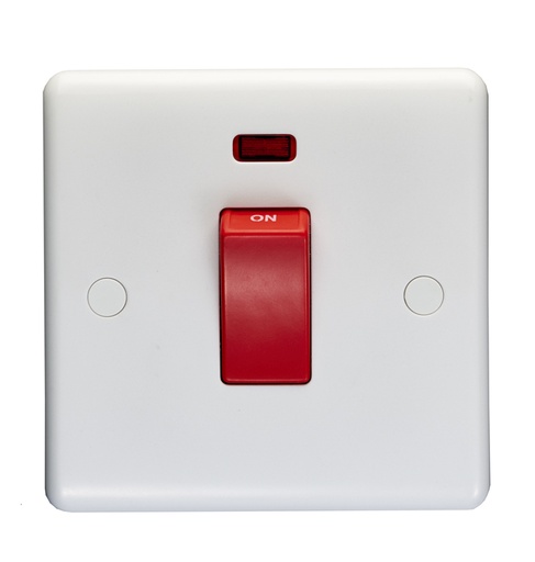 [CAR PL3271] Enhance White Plastic 45A Dp Switch With Neon Single Plate