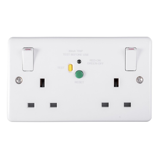 [CAR PL5023] 13A 2 Gang Dp Rcd Switched Socket Passive-30Ma Type A
