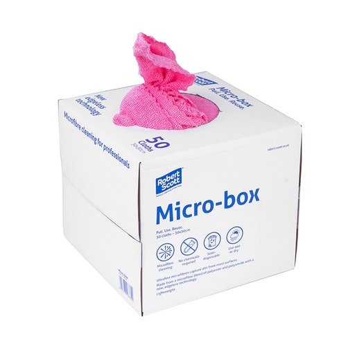 [RS 104123/1 PINK] Micro-Box Microfibre Cloths (Single 50pc Box) Red