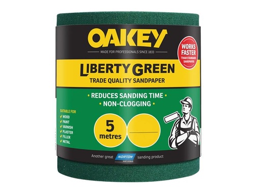 [OAK30395] Liberty Green Sanding Roll 115mm x 5m Extra Coarse 40G