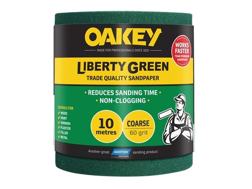 [OAK33218] Liberty Green Sanding Roll 115mm x 10m Coarse 60G