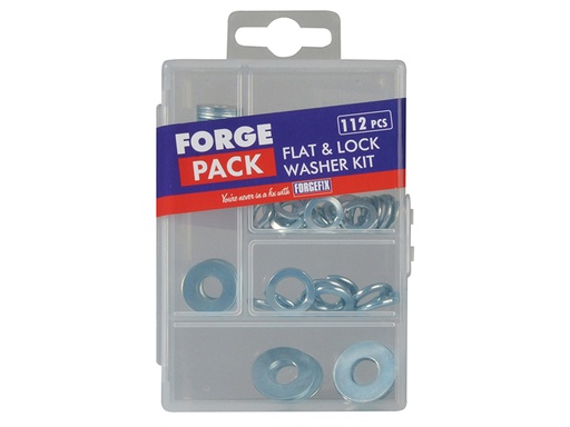 [FORFPWASSET] Flat & Lock Washer Kit, 112 Piece