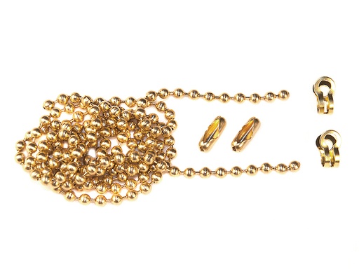 [FAICHBALLPB1] Brass Ball Chain Kit Polished Brass 1m