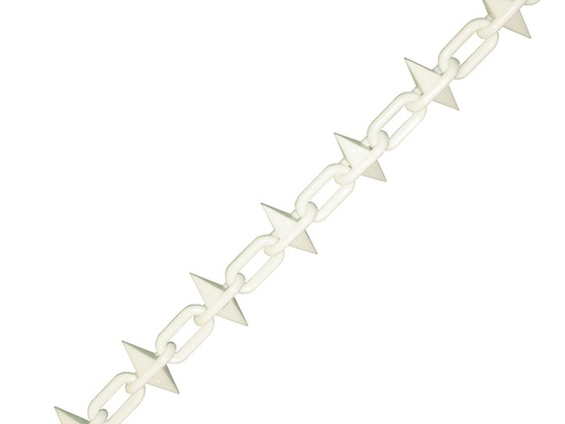 [FAICHPLWS612] Plastic Chain 6mm x 12.5m White Spiked