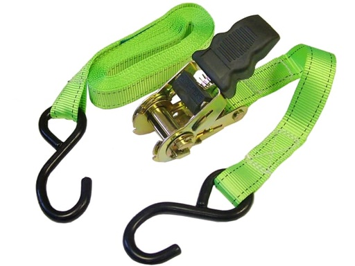 [FAITDRAT51SH] Ratchet Tie-Downs S-Hook 5m x 25mm Breaking Strain 600kg/daN 2 Piece