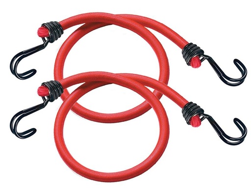 [MLK3020E] Twin Wire Bungee Cord 60cm Red 2 Piece