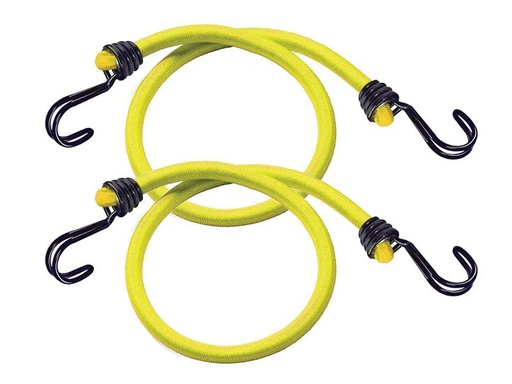 [MLK3022E] Twin Wire Bungee Cord 100cm Yellow 2 Piece