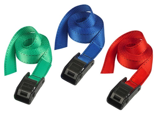 [MLK3110ECOL] Lashing Strap with Metal Buckle, Coloured 2.5m 150kg (Pack 2)