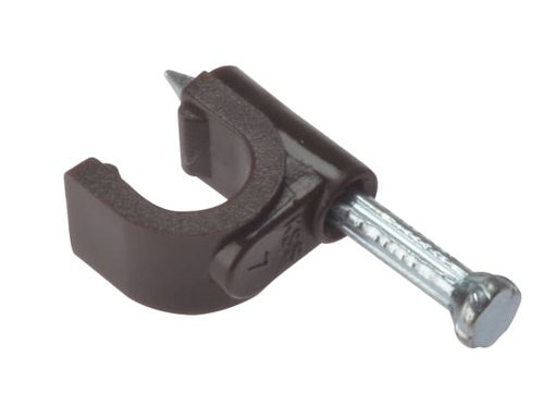 [FORRCC67BR] Cable Clip Round Coax Brown 6-7mm Box 100