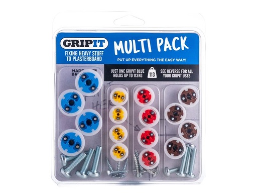 [GRPMULTIPK] Plasterboard Fixings Multi Pack,16 Piece, Clam Pack