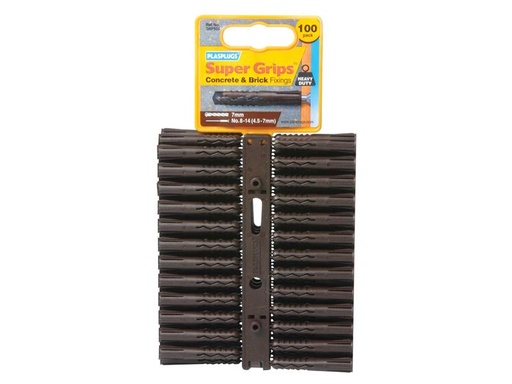 [PLASBP503] SBP 503 Solid Wall Super Grips Fixings Brown (100)