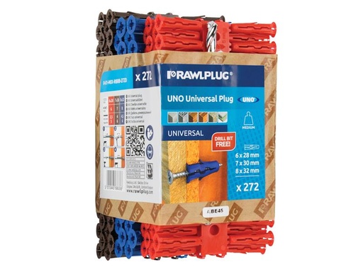 [RAW68636] Mixed UNO® Plugs (Pack 272) + Drill Bit