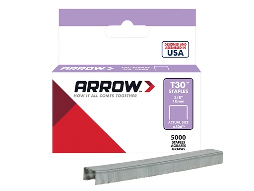 [ARR306IP] T30 Staples 306IP 10mm (3/8in) (Box 5000)