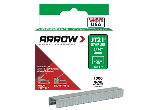 [ARRJT21516] JT21 T27 Staples 8mm ( 5/16in) (Box 5000)