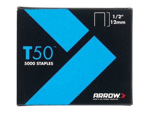 [ARRT5012] T50 Staples 12mm (1/2in) (Pack 5000, 4 x 1250)