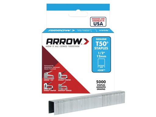 [ARRT5012IP] T50 Staples 12mm (1/2in) (Bulk Pack 5000)