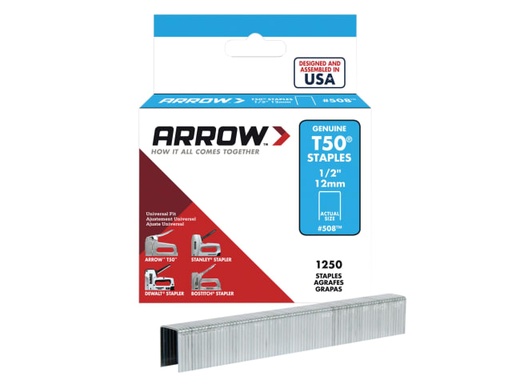 [ARRT5012S] T50 Staples 12mm (1/2in) (Box 1250)