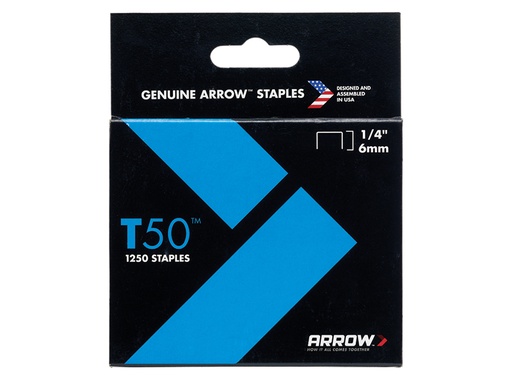 [ARRT5014] T50 Staples 6mm (1/4in) (Pack 5000, 4 x 1250)