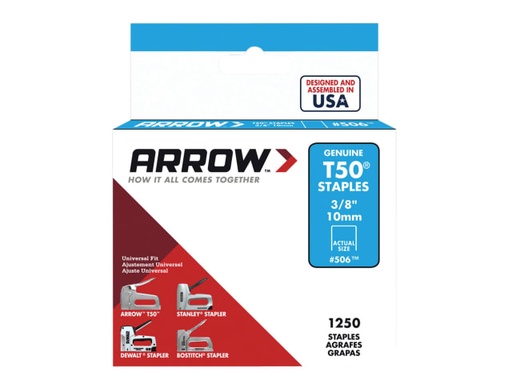 [ARRT5038S] T50 Staples 10mm (3/8in) (Box 1250)