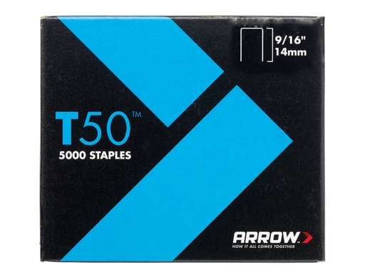 [ARRT50916] T50 Staples 14mm (9/16in) (Pack 5000, 4 x 1250)