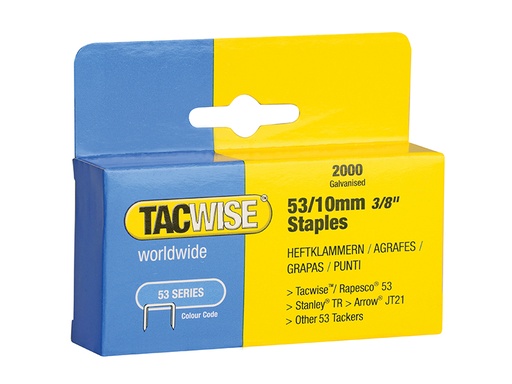 [TAC0336] 53 Light-Duty Staples 10mm (Type JT21  A)  (Pack 2000)