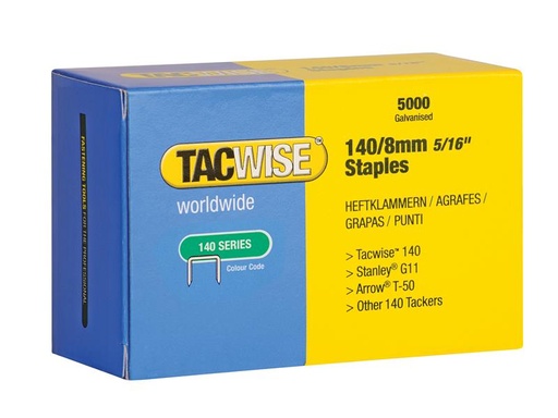 [TAC0341] 140 Galvanised Staples 8mm (Pack 5000)