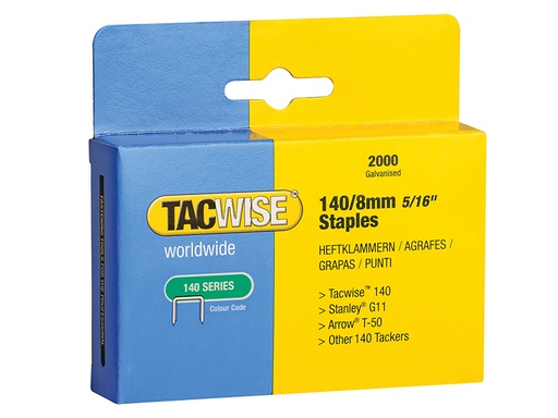 [TAC0346] 140 Heavy-Duty Staples 8mm (Type T50  G) (Pack 2000)
