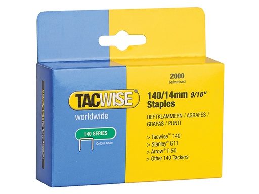 [TAC0349] 140 Heavy-Duty Staples 14mm (Type T50  G) (Pack 2000)
