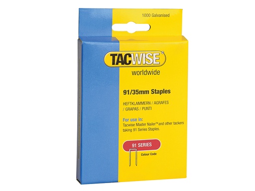 [TAC0746] 91 Narrow Crown Staples 35mm - Electric Tackers (Pack 1000)