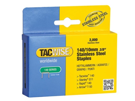 [TAC1217] 140 Stainless Steel Staples 10mm (Pack 2000)