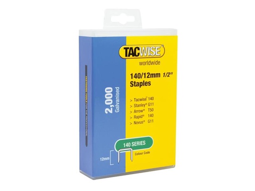 [TAC1419] 140 Galvanised Staples 12mm (Pack 2000)