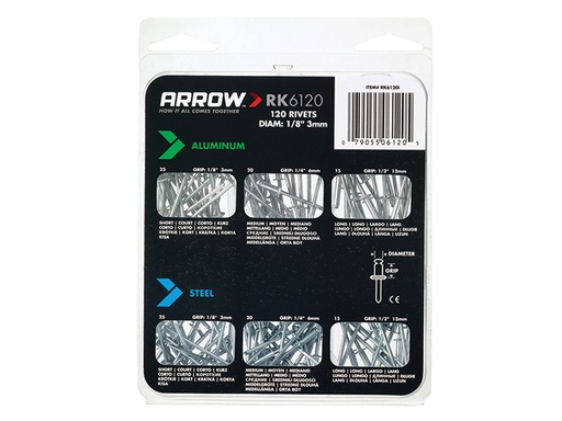 [ARRRK6120] RK6120 Multi Rivet Pack (120)