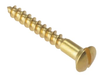 [FORRAH1128BR] Wood Screw Slotted Raised Head ST Solid Brass 1.1/2in x 8 Box 200